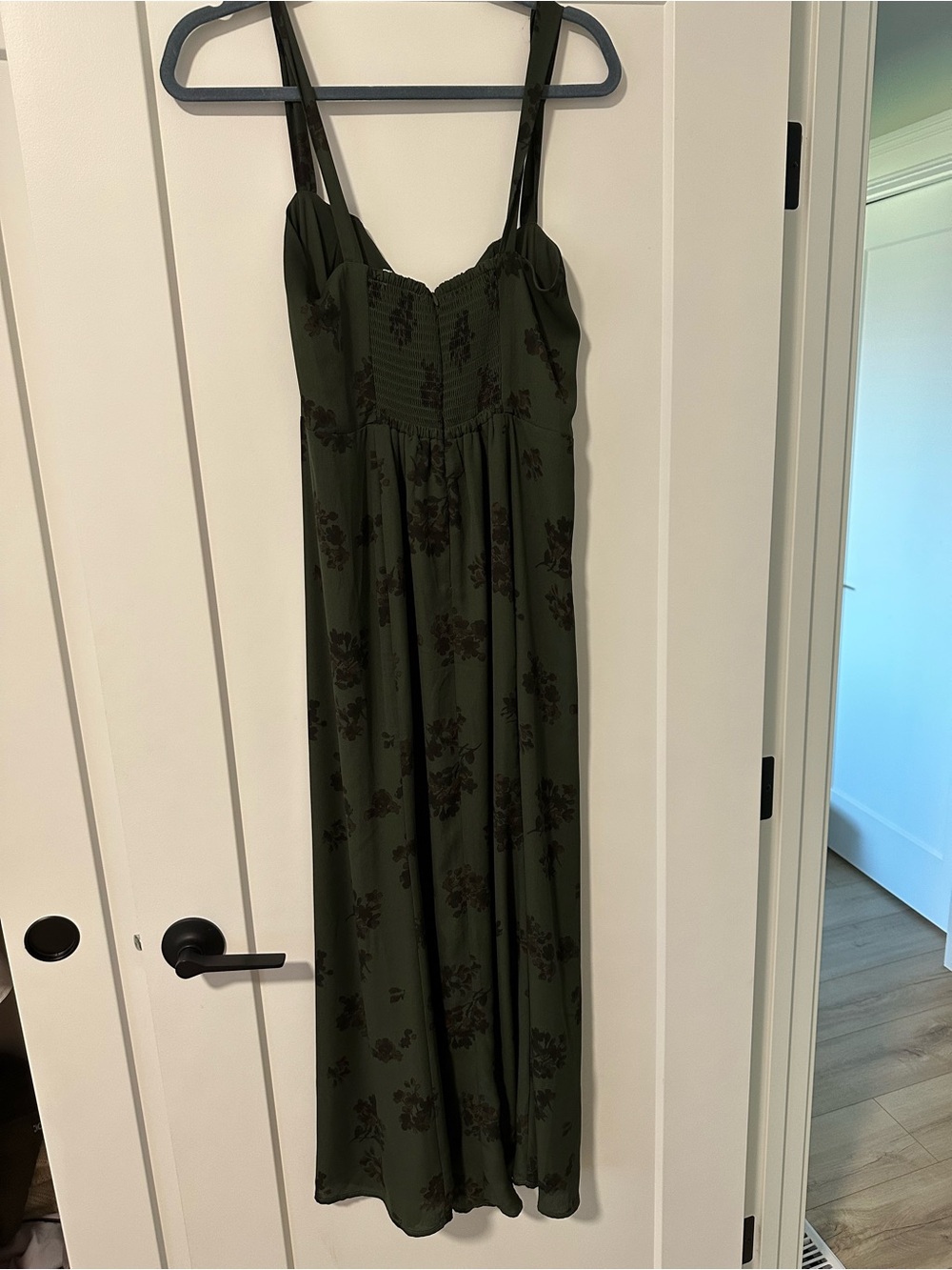 Park & Fifth Olive Green Floral Slip Maxi Dress - Picture 2 of 3
